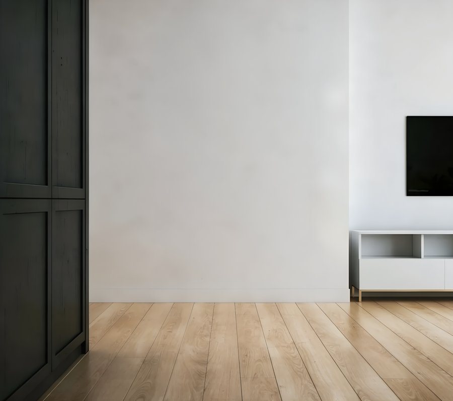 Photo immobilière avant retouche : pièce sombre, fenêtre surexposée, couleurs ternes
